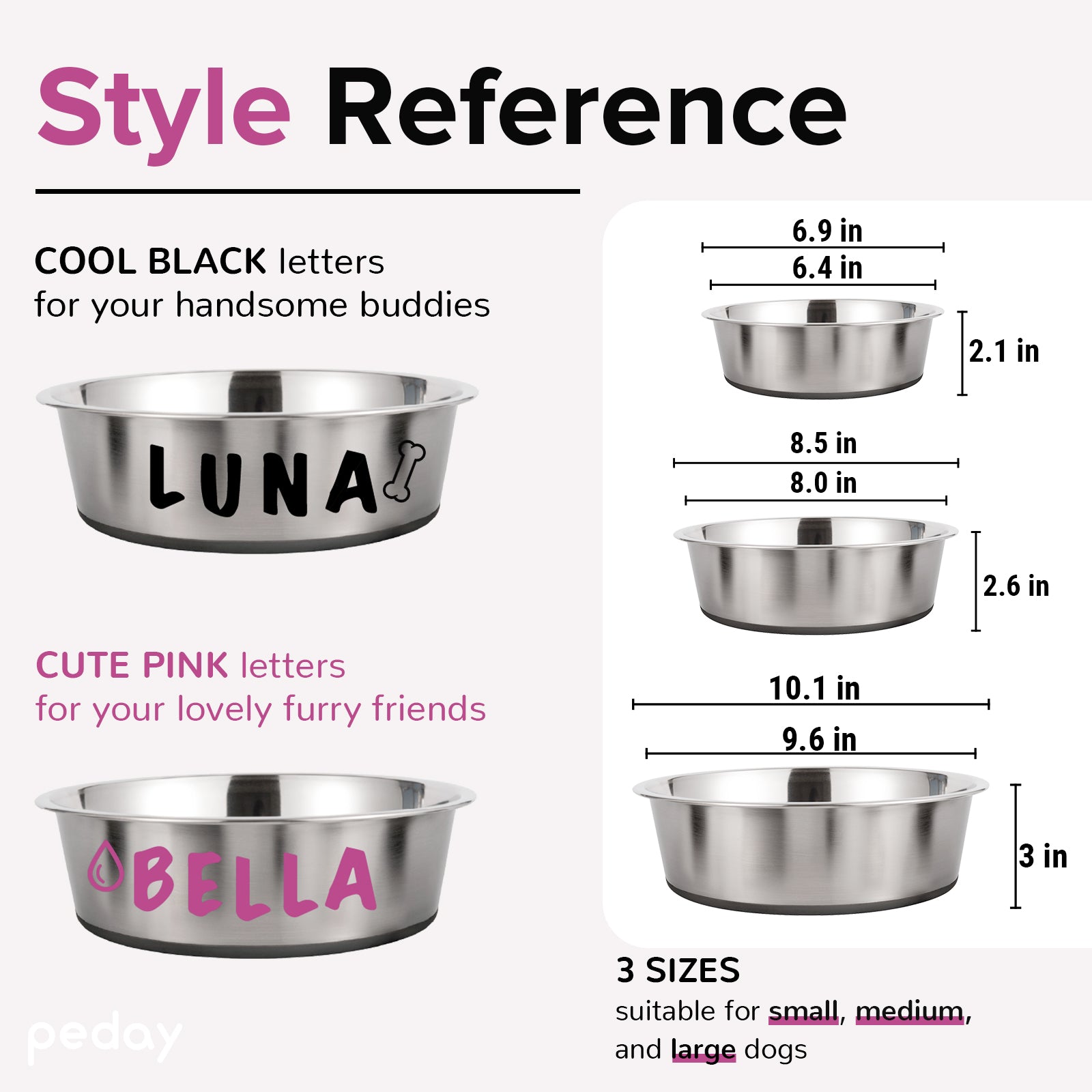 Personalized Large Dog Food Bowls - Dog Breeds